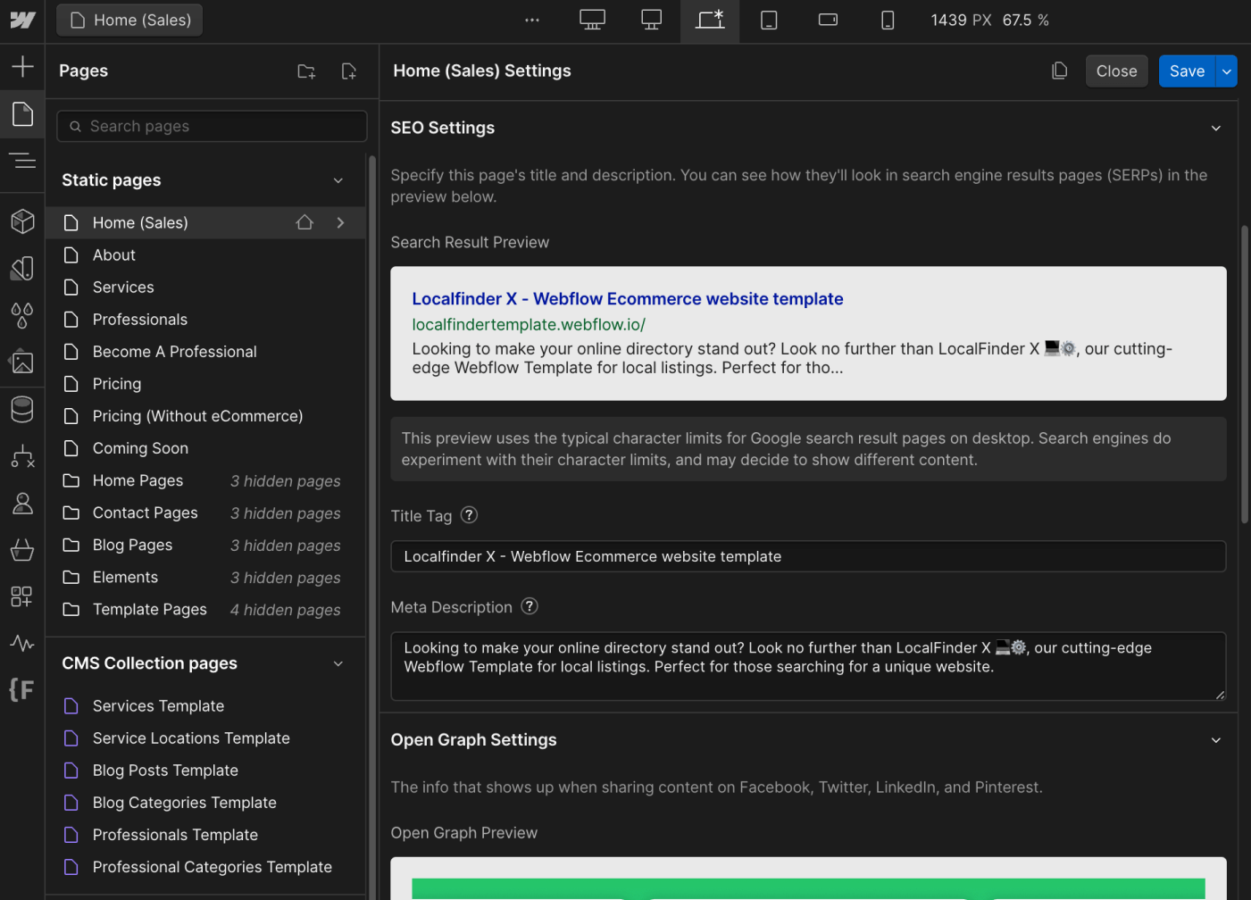 SEO - Localfinder X Webflow Template