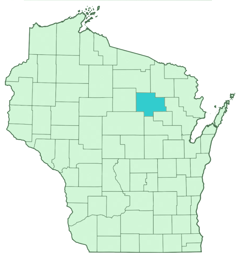 Wisconsin map - highlighting Langlade Co