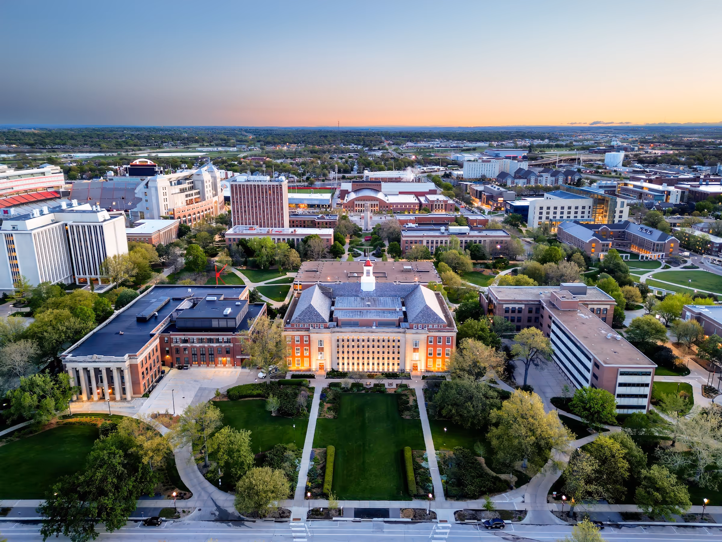 Areal view of Lincoln Nebraska