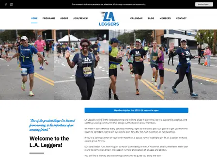 LA Leggers website screenshot.