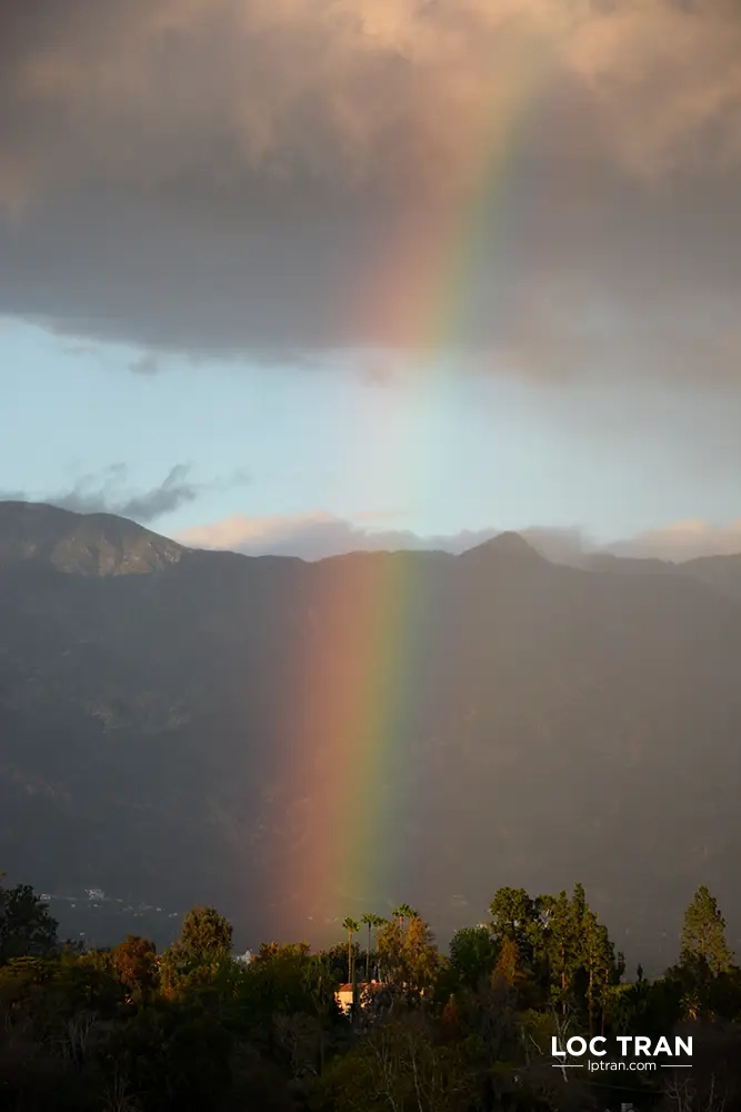 Rainbow over the San Gabriel Mountains - photo by Loc Tran.
