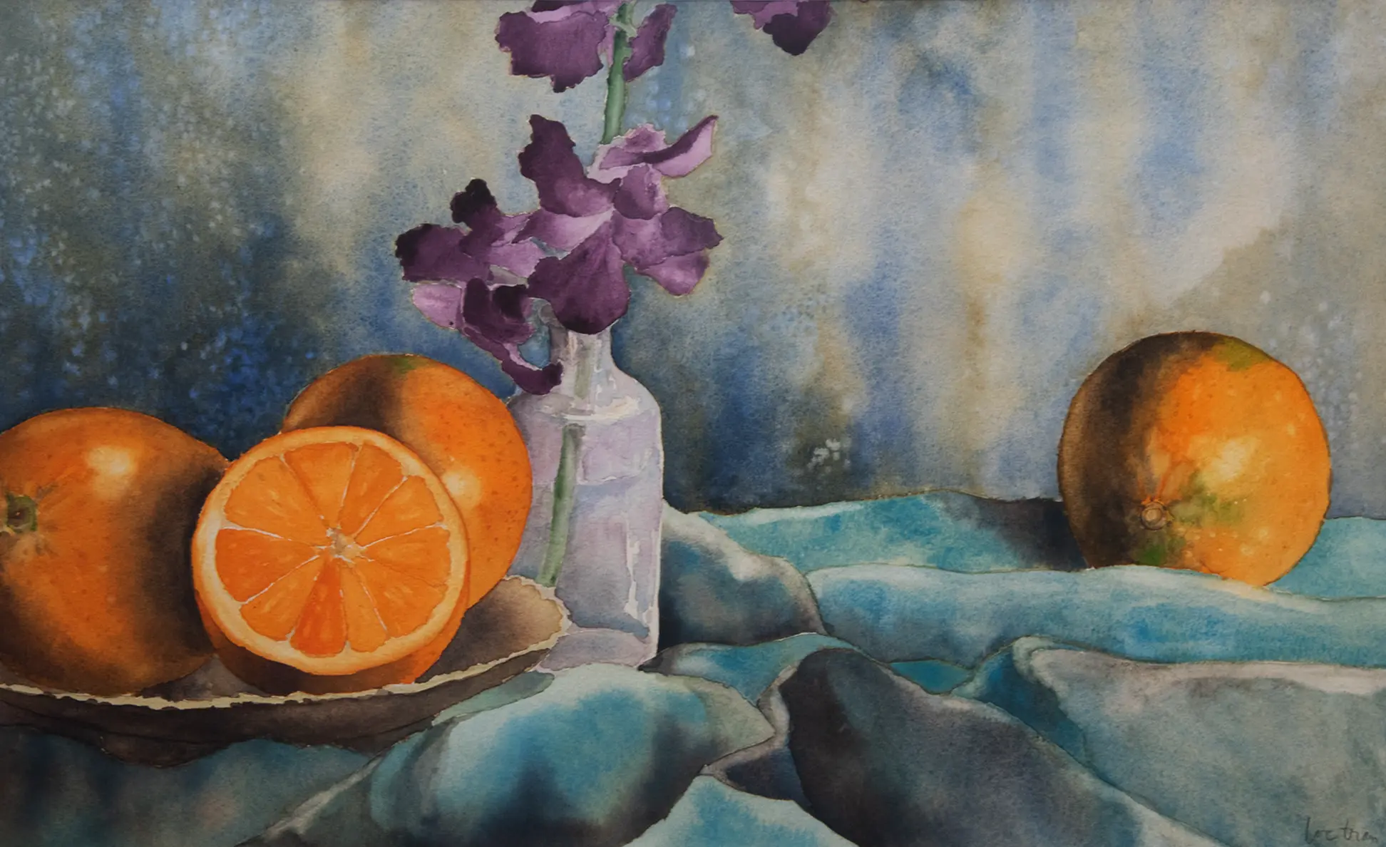 Still Life - watercolor on paper by Loc Tran.