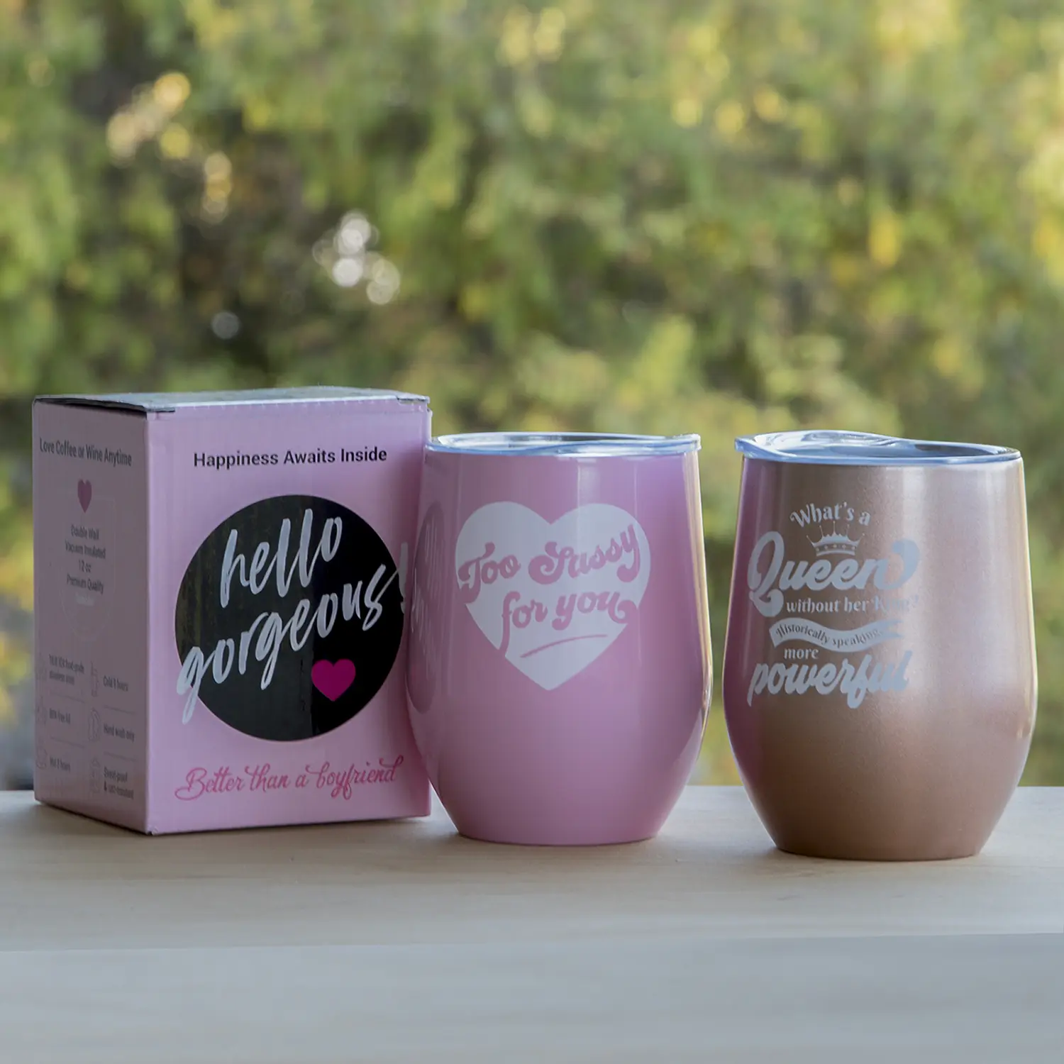 Better Than a Boyfriend Tumblers.