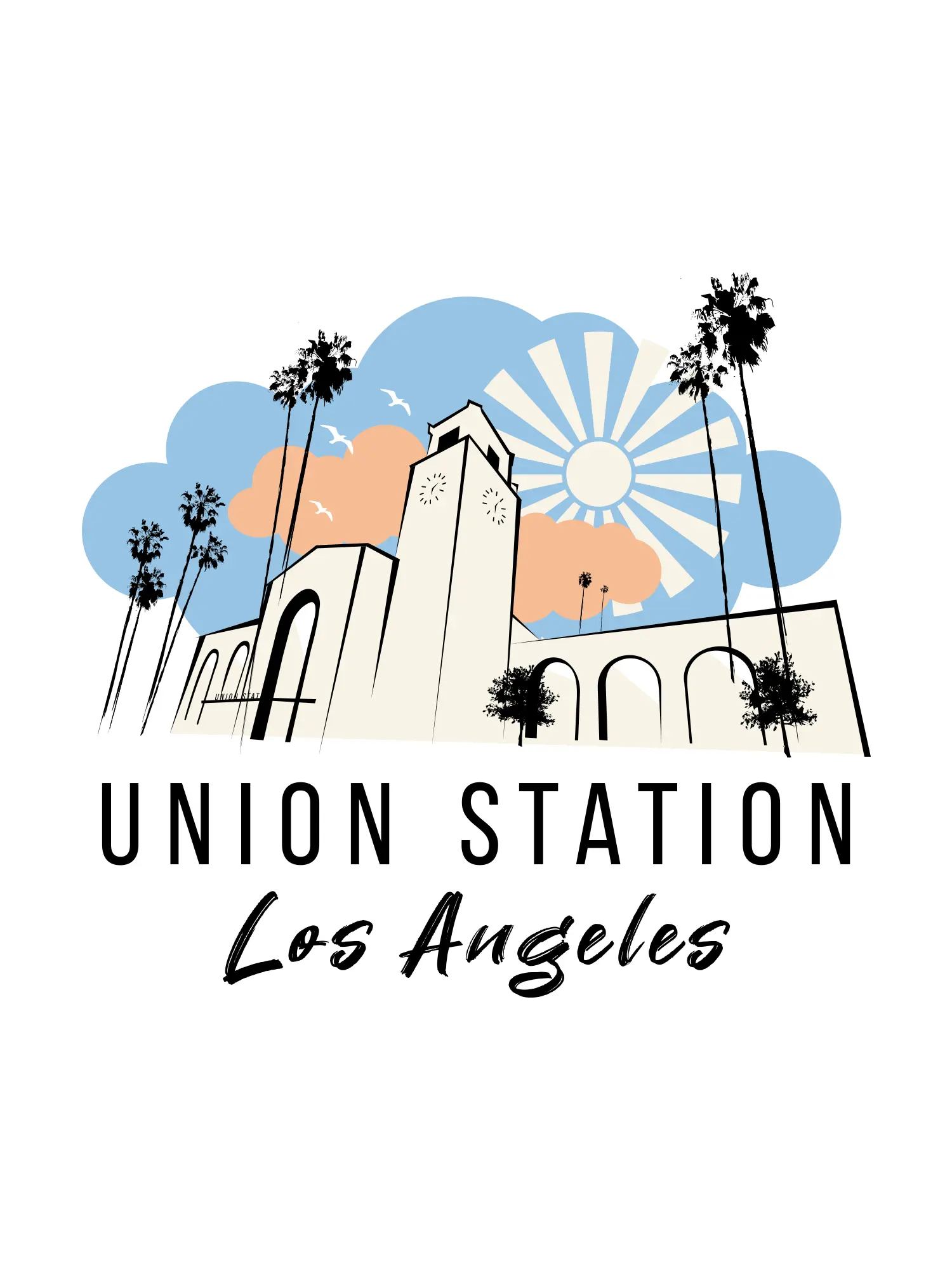 Union Station Los Angeles t-shirt graphic designed by Loc Tran.