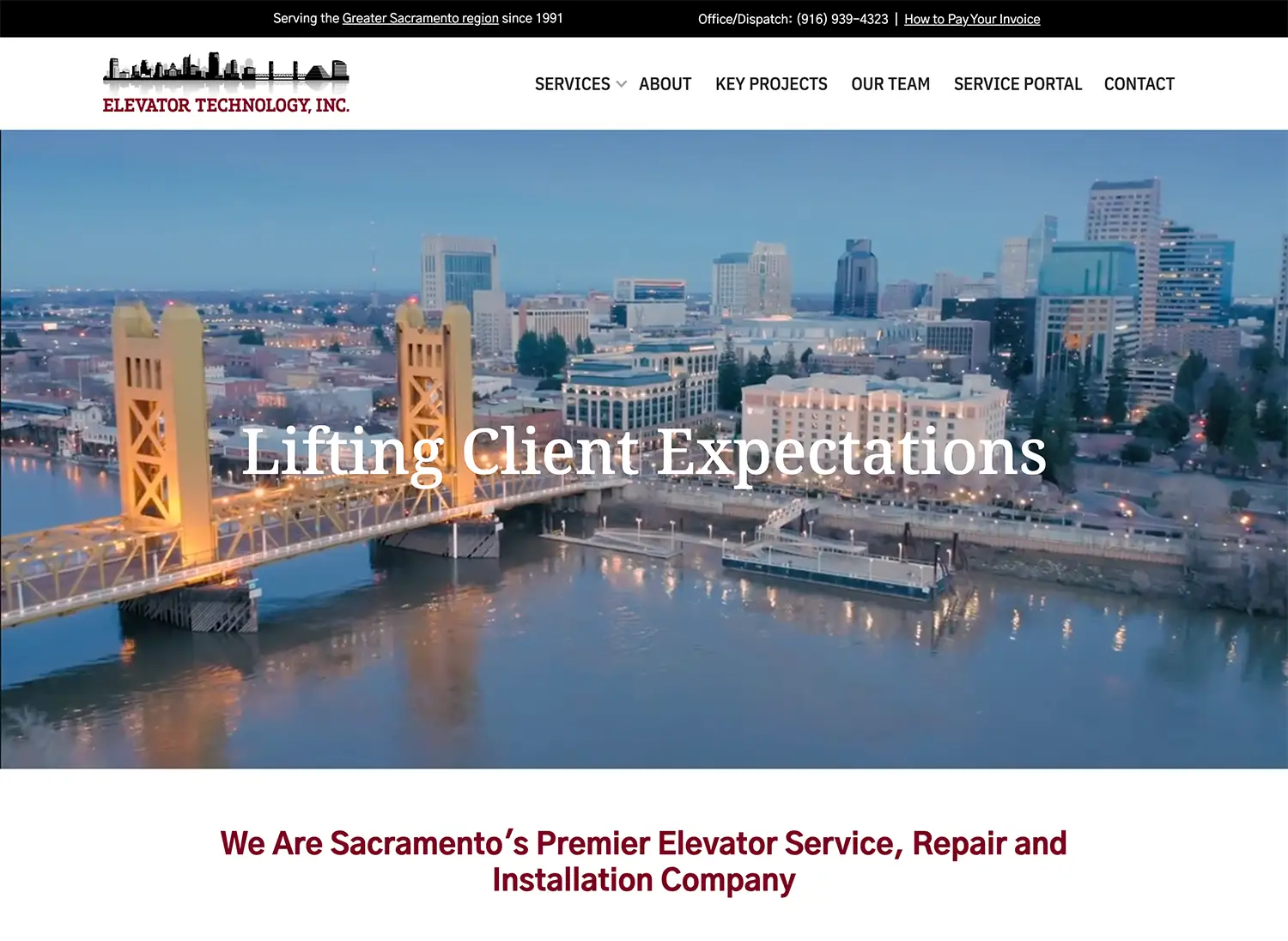 Elevator Technology Inc website screenshot.