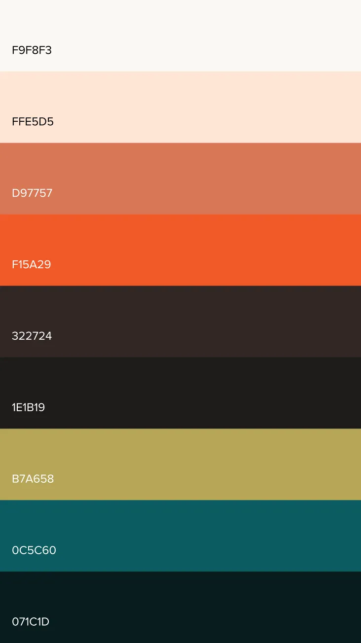 Visual breakdown of a responsive type system showcasing scalable headings, body text, and link styles using Rubik and Lexend fonts.