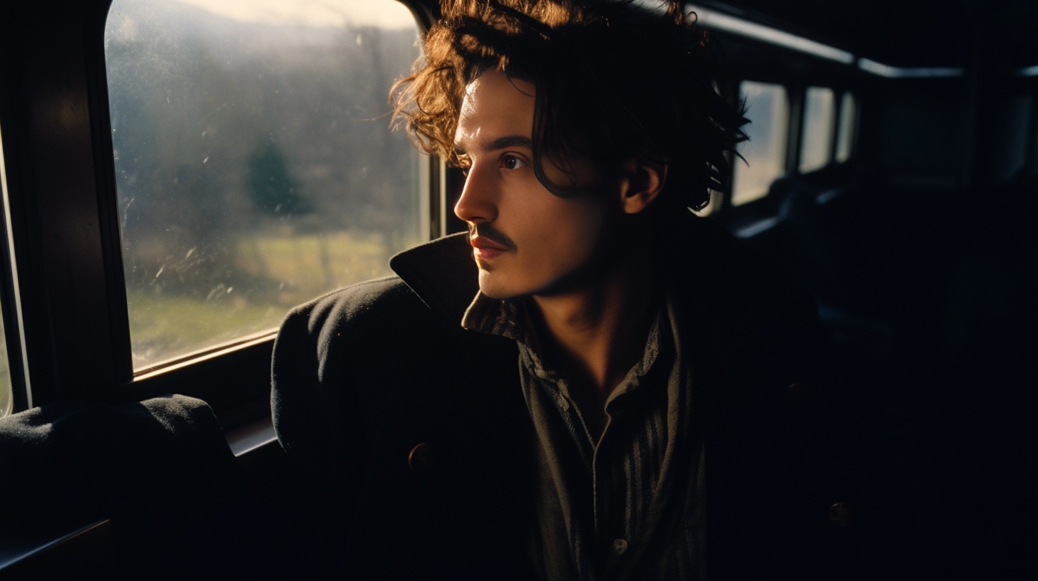 Thomas dans le train pour Paris