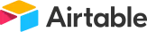 Airtable logo featuring colorful 3D blocks and the text 'airtable'.