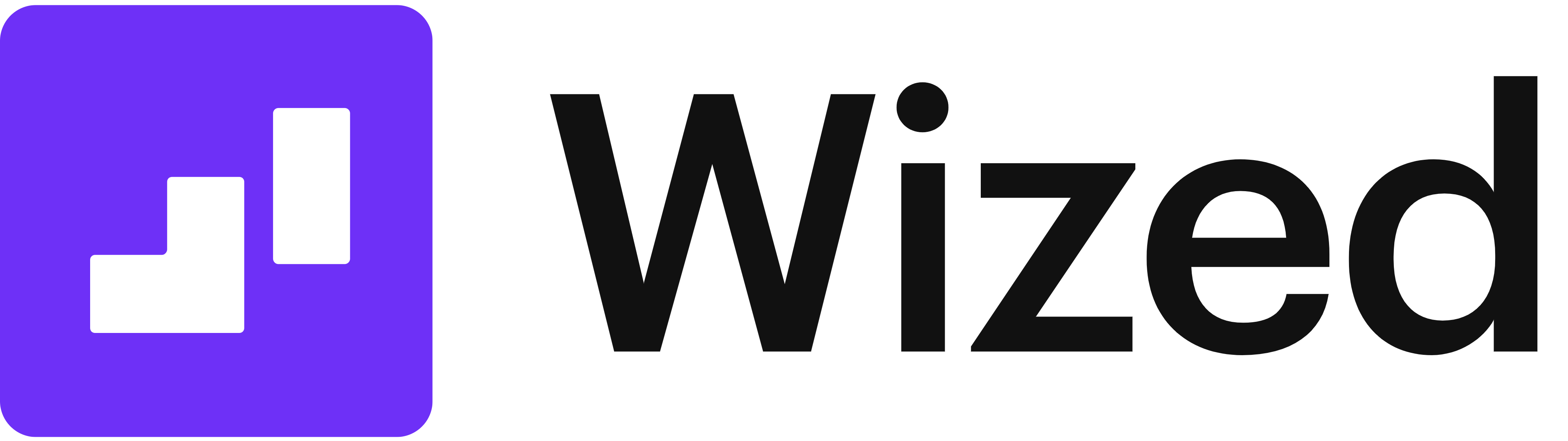 Wized company logo with a purple square containing three ascending white bars beside the black text 'Wized'.