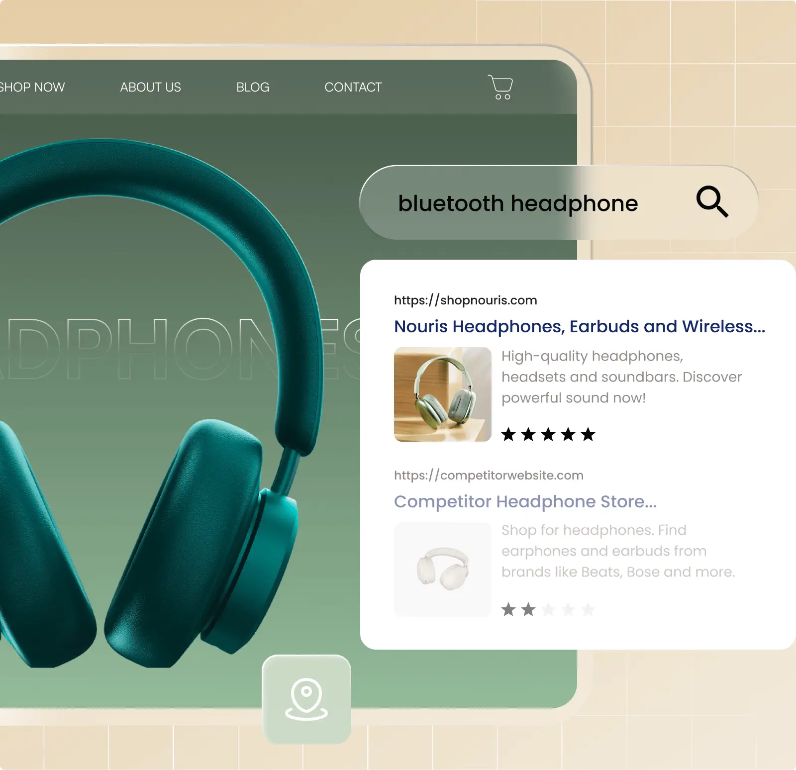 Website homepage of Rachel Made Studio displayed on a laptop and a smartphone, featuring colorful puppet-themed graphics and text about puppetry services.