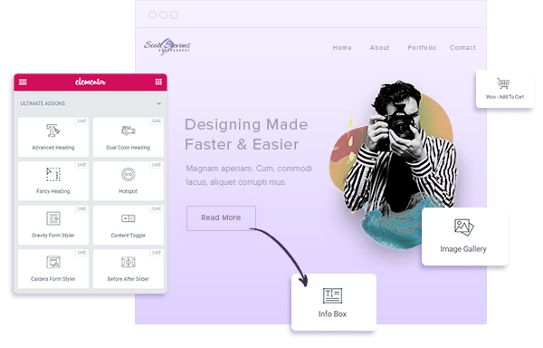 Website homepage of Rachel Made Studio displayed on a laptop and a smartphone, featuring colorful puppet-themed graphics and text about puppetry services.