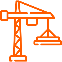 Yellow construction helmet with a wrench and hammer crossed behind it.