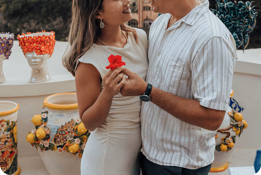 A man and a woman standing next to each other.