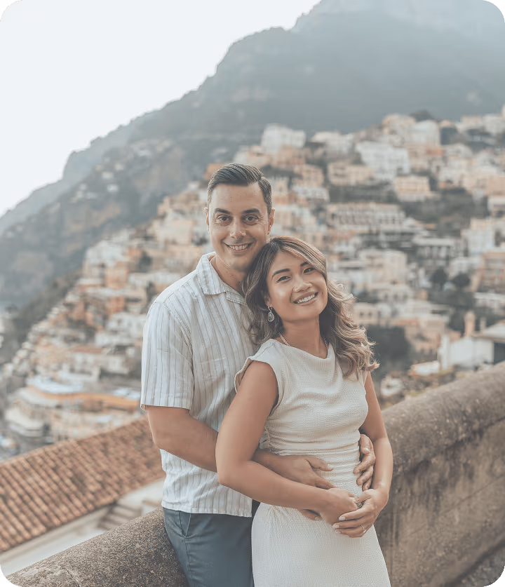A man and a woman standing next to each other.