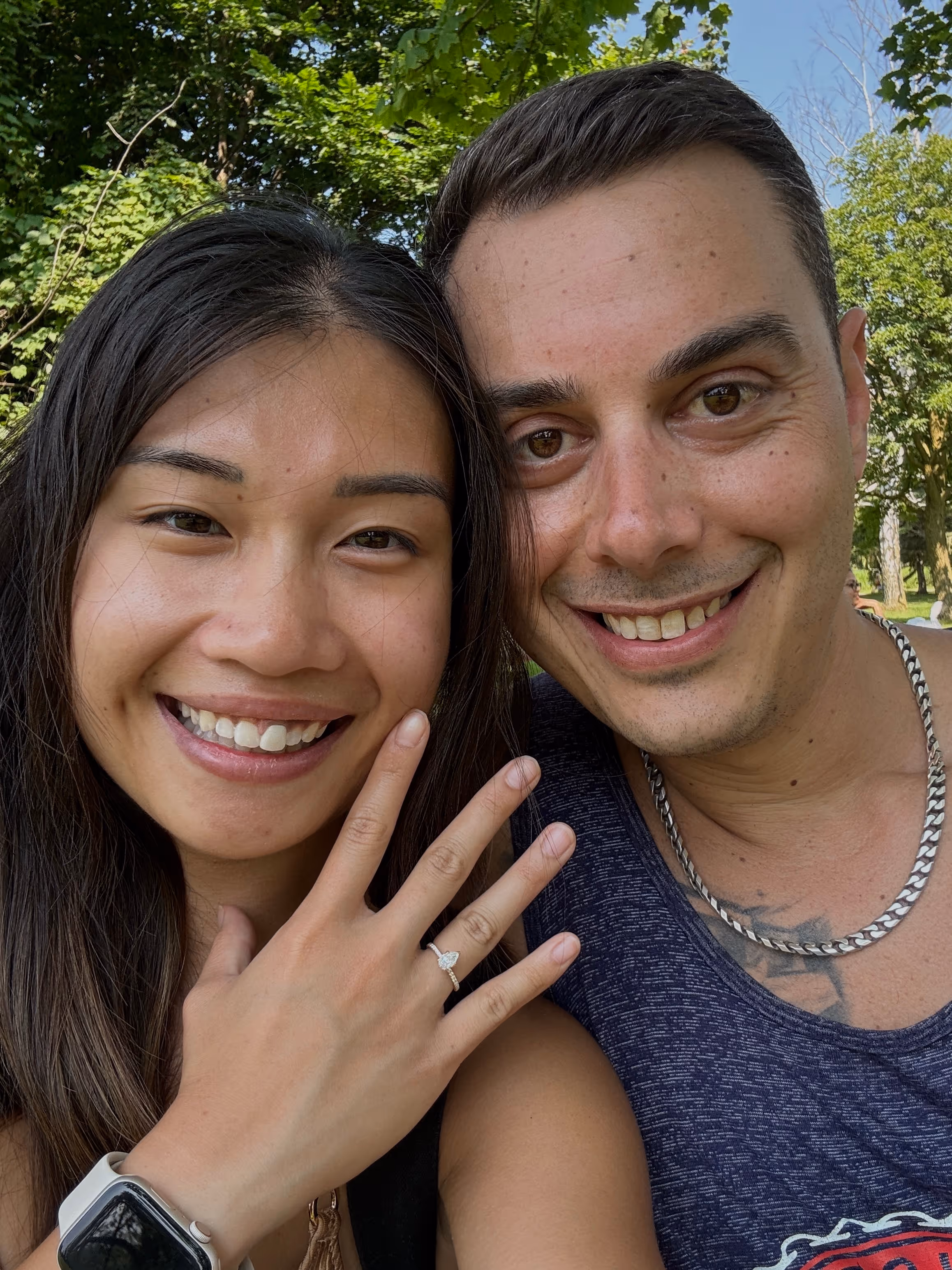 A man and a woman posing for a picture.