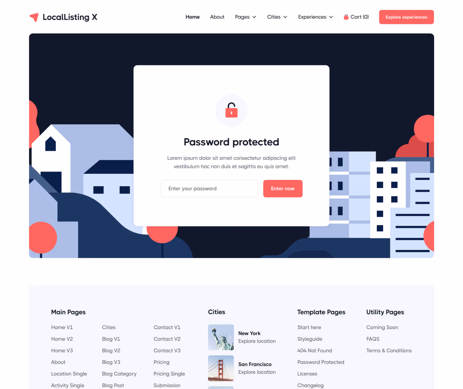 LocalListing X - Password Protected Page - Webflow Template