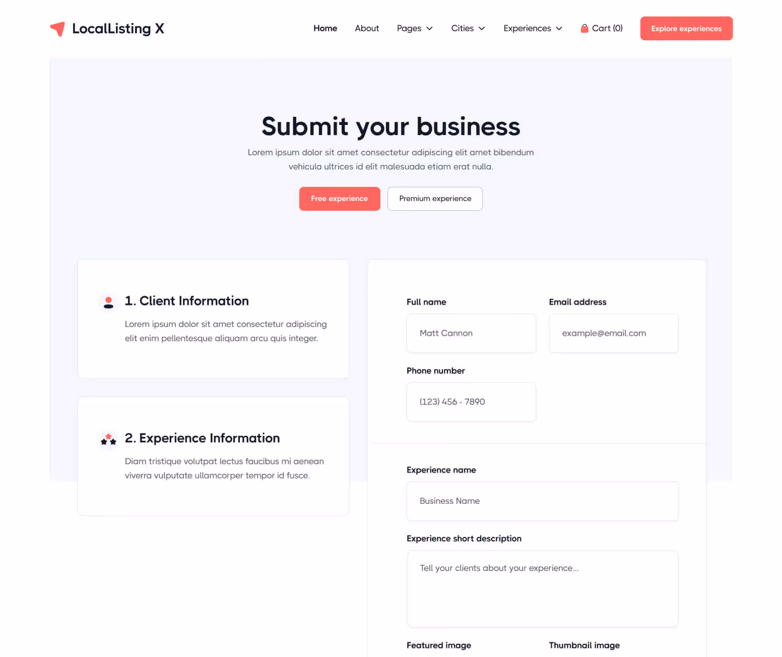 LocalListing X - Submission Page - Webflow Template