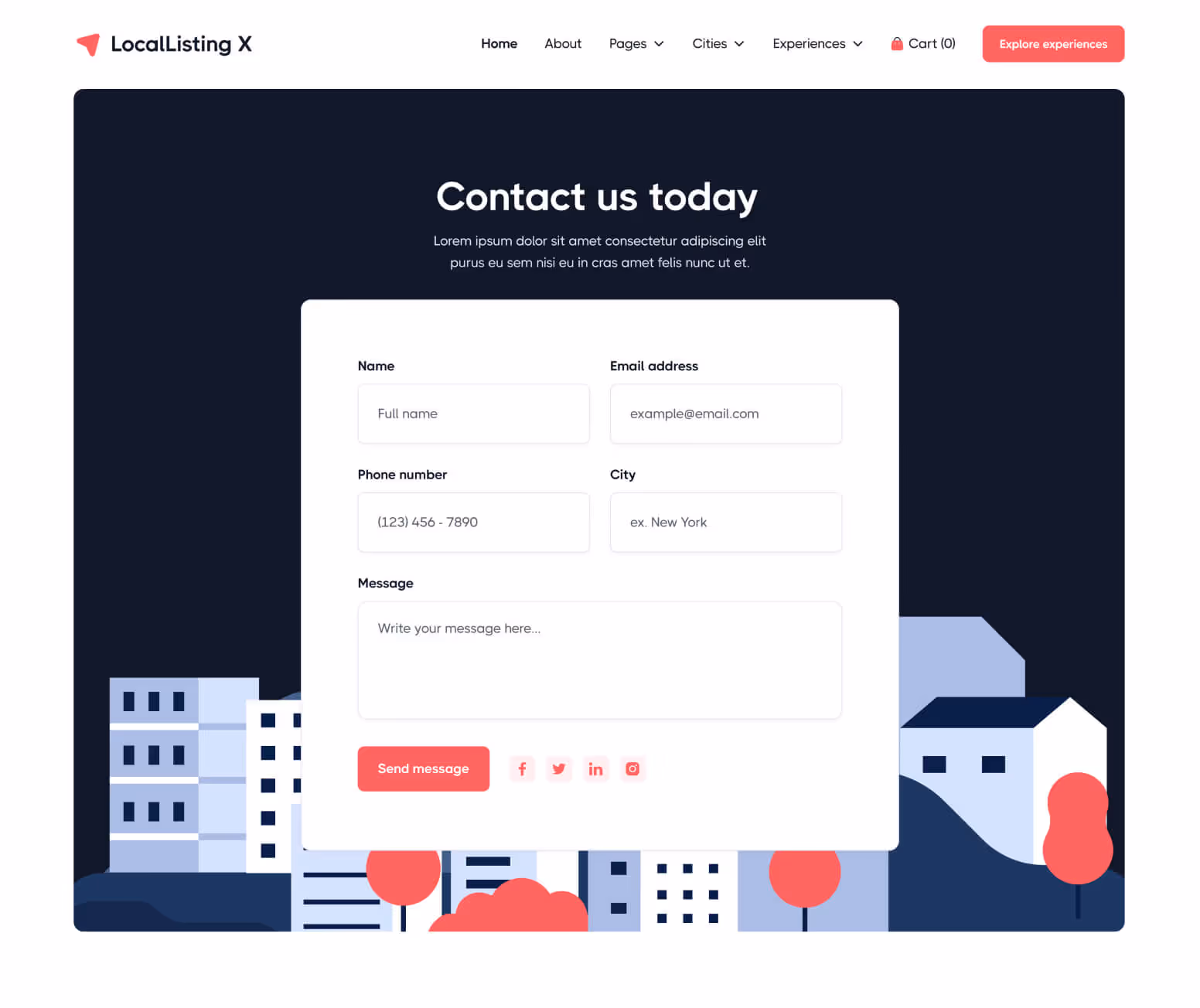 LocalListing X - Contact V3 Page - Webflow Template