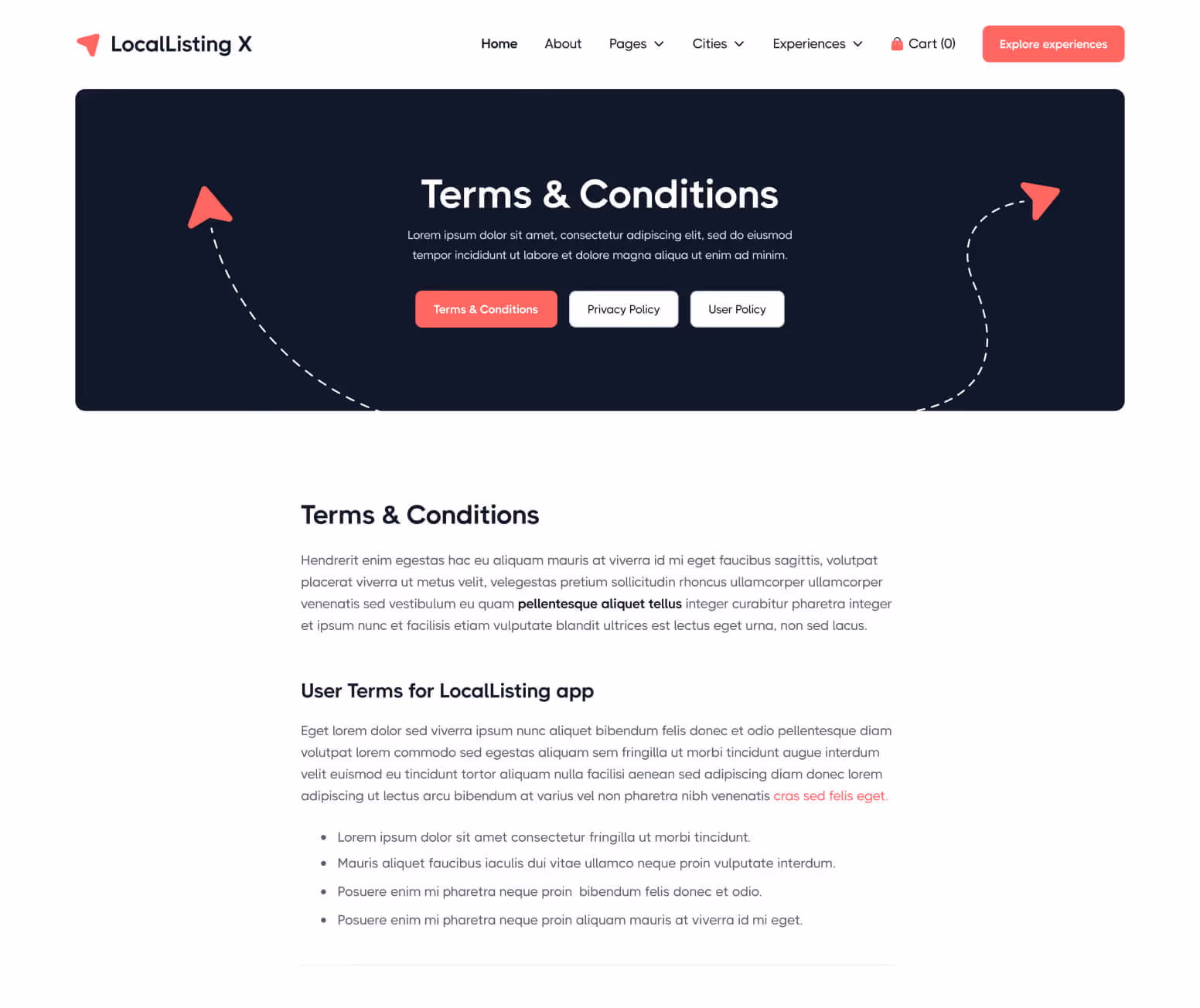 LocalListing X - Terms & Conditions Page - Webflow Template