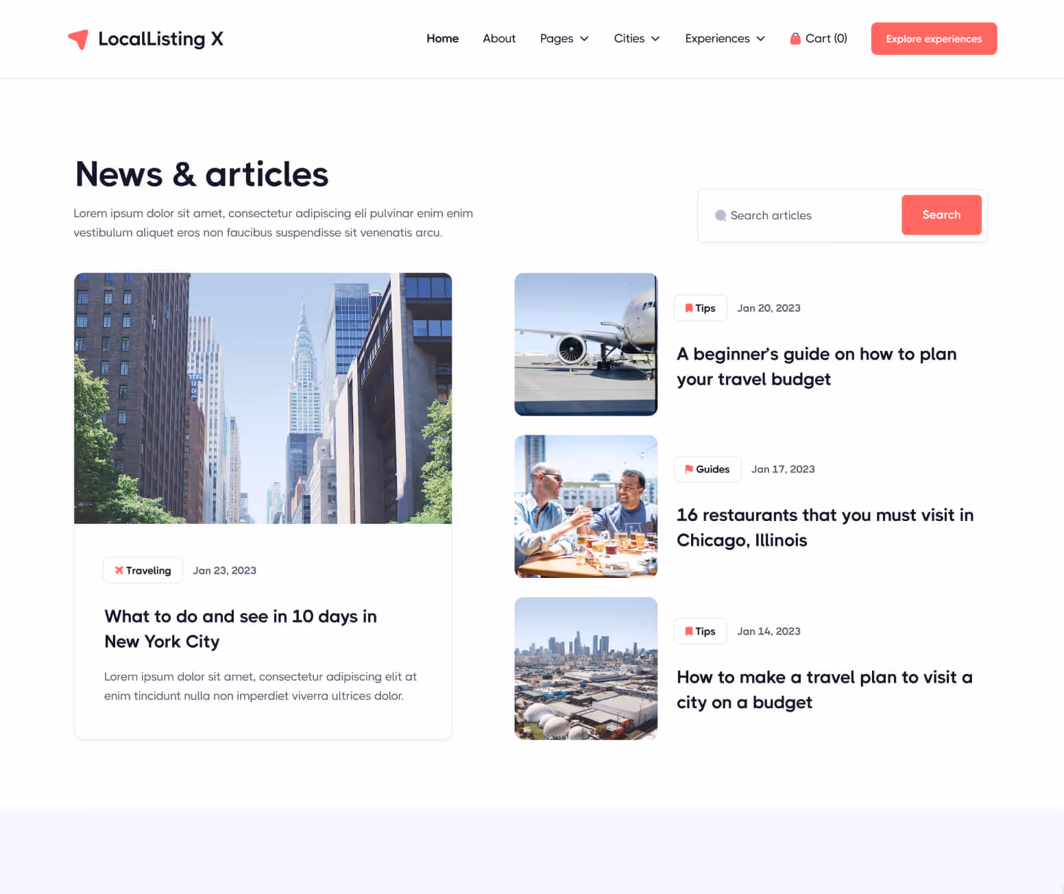 LocalListing X - Blog V1 Page - Webflow Template