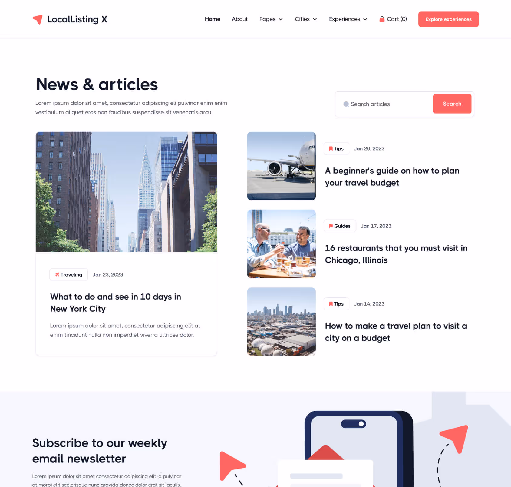 LocalListing X - Blog V1 Page - Webflow Template