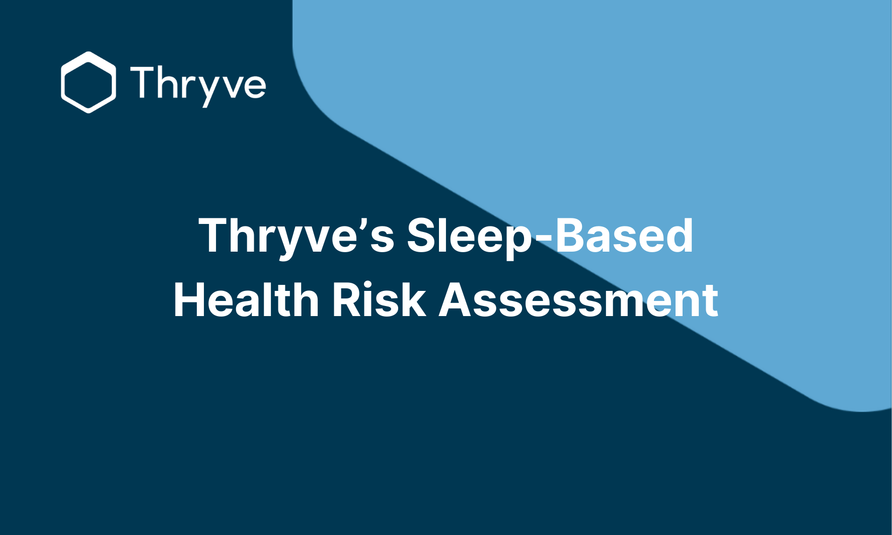 A slide introducing Thryve's sleep-based health risk assessment tool 
