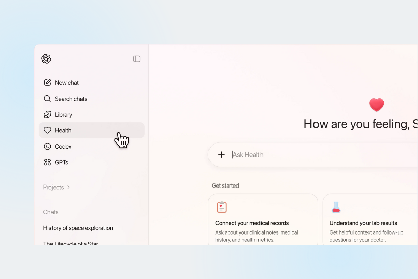 A Screenshot of ChatGPT Health 