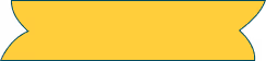 Yellow curved ribbon banner with smooth wavy edges