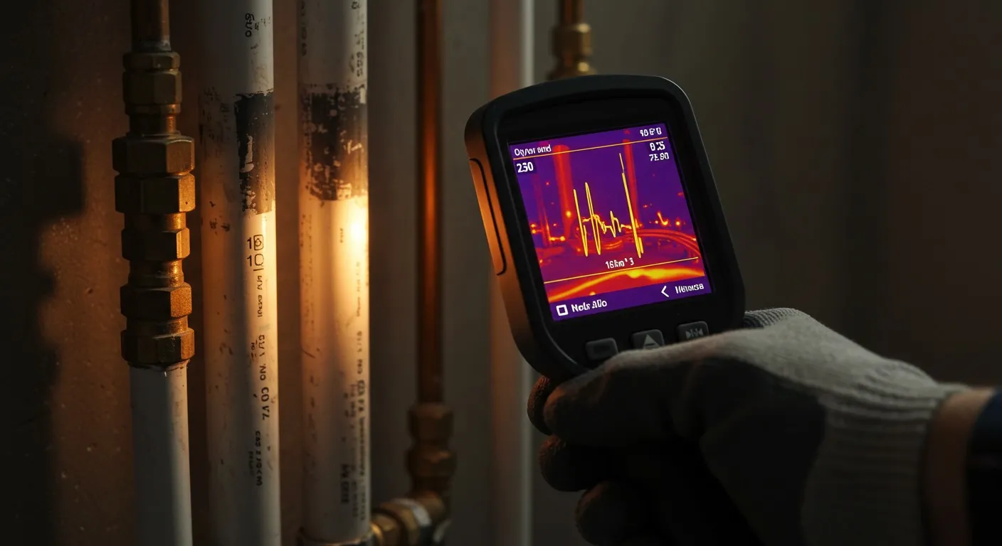 Technician repairing internal components of a white heating system