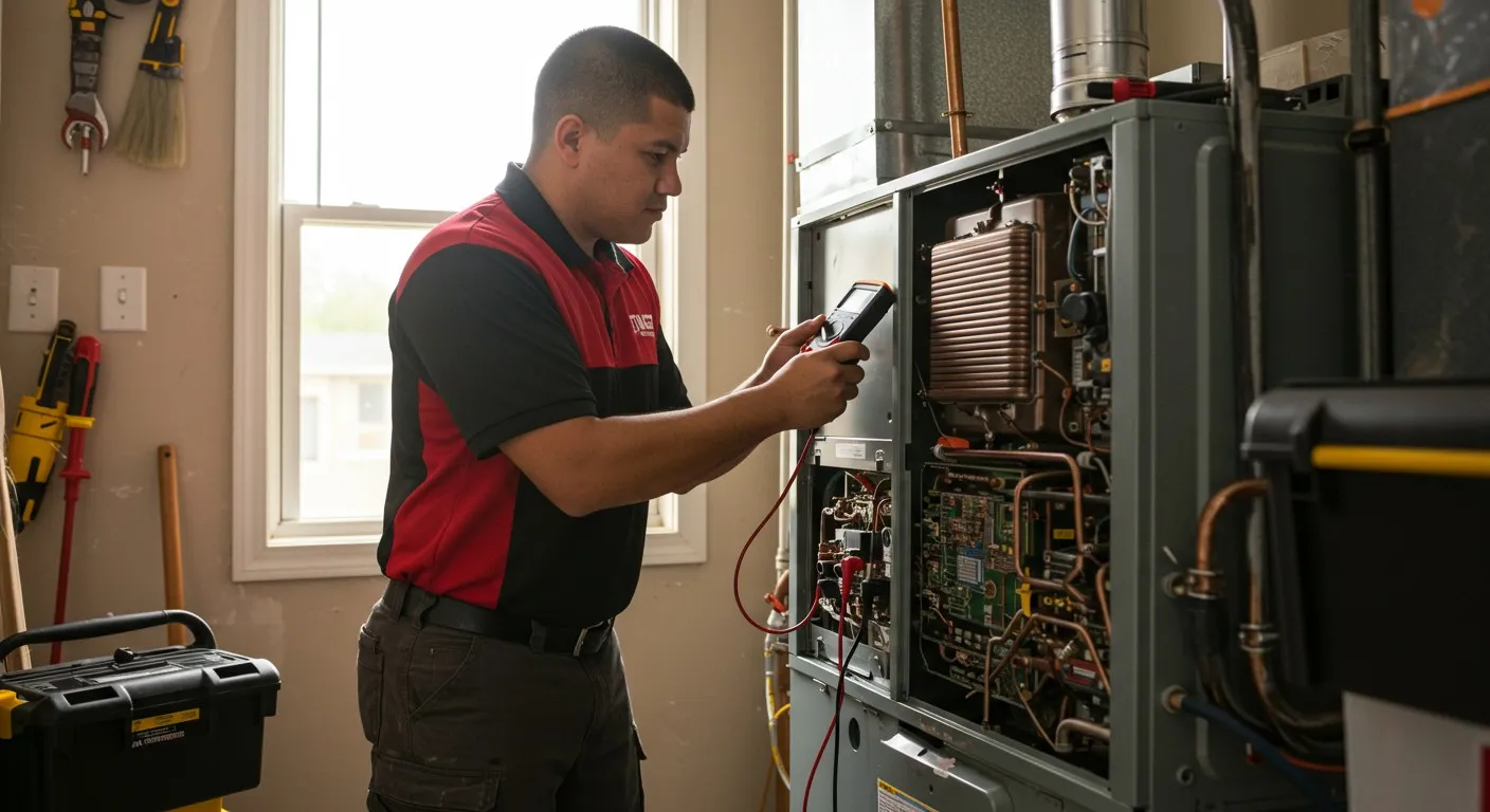 Hands repairing electrical panel with screwdriver and exposed wiring