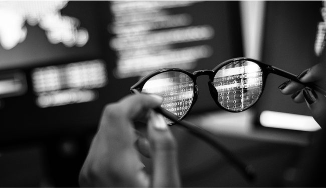 image of computer screen through glasses