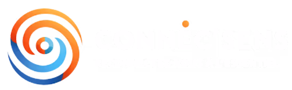 Logo CONNEC'SENS en couleurs, affiché sur un fond transparent.