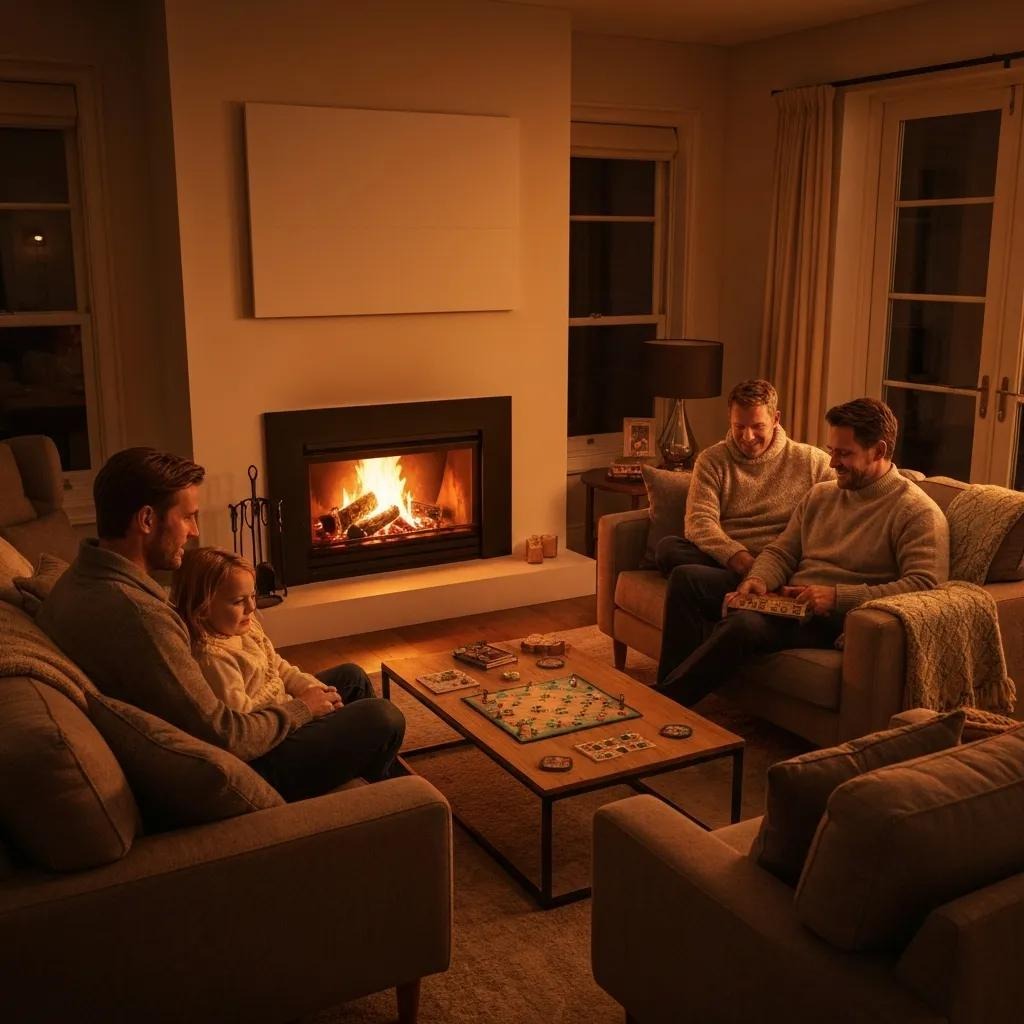 Cozy living room with a modern furnace, illustrating the importance of furnace maintenance for home comfort