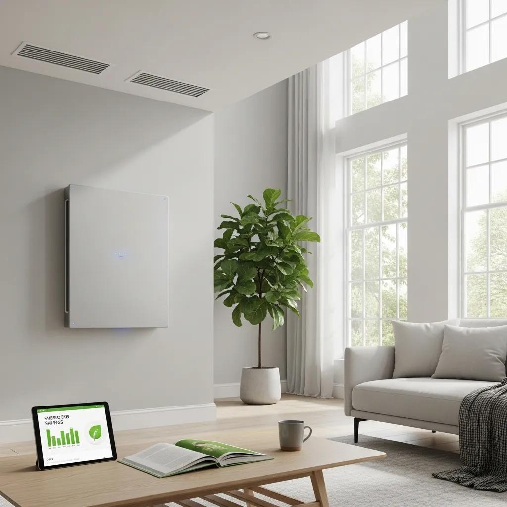 Modern energy-efficient HVAC system installed in a stylish home