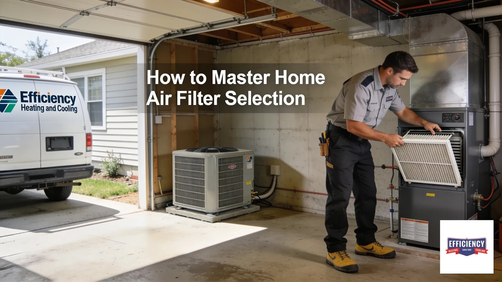 Air filters protect the HVAC system and improve indoor air quality; Efficiency Heating and Cooling