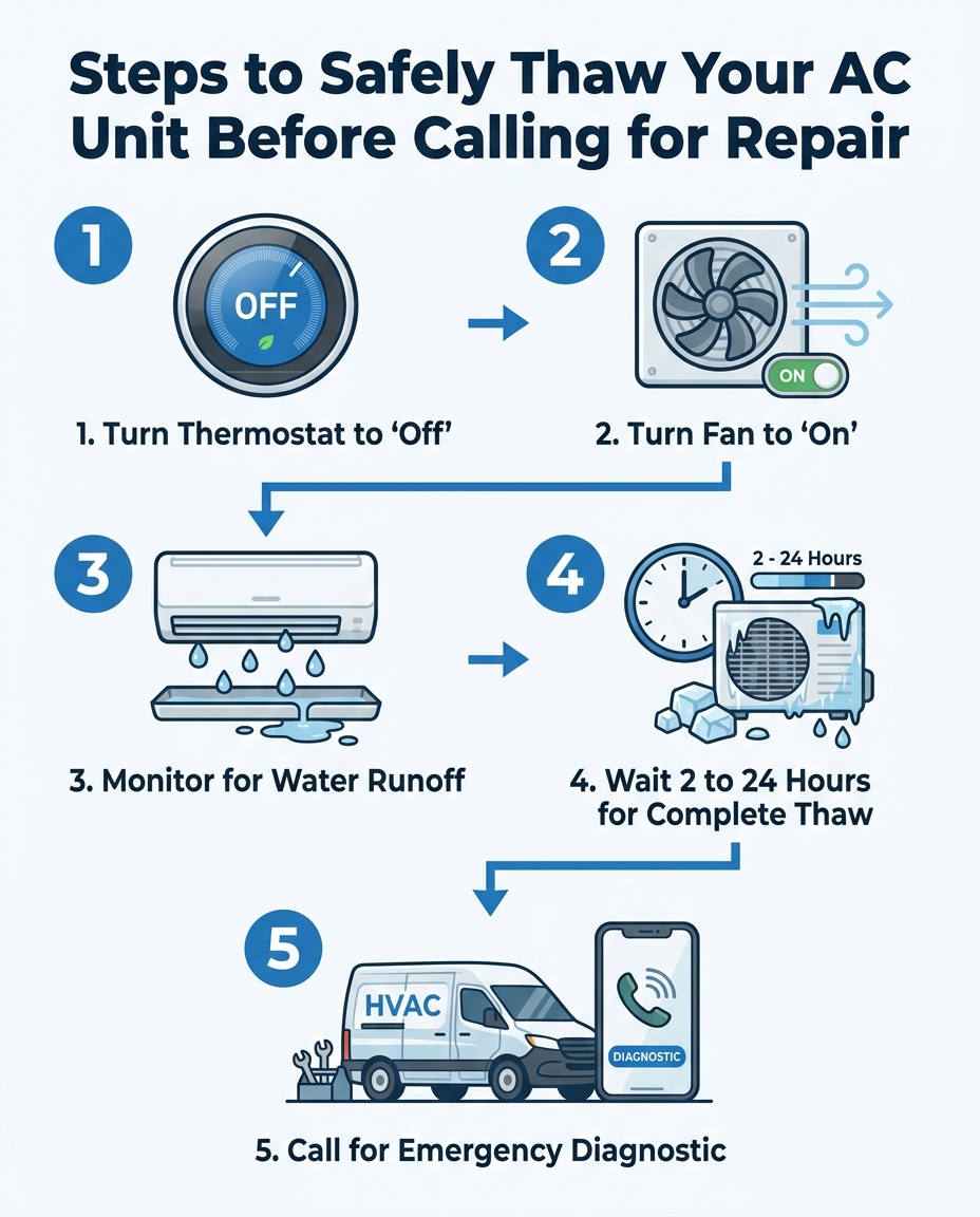 Steps to Safely Thaw Your AC Unit Before Calling for Repair