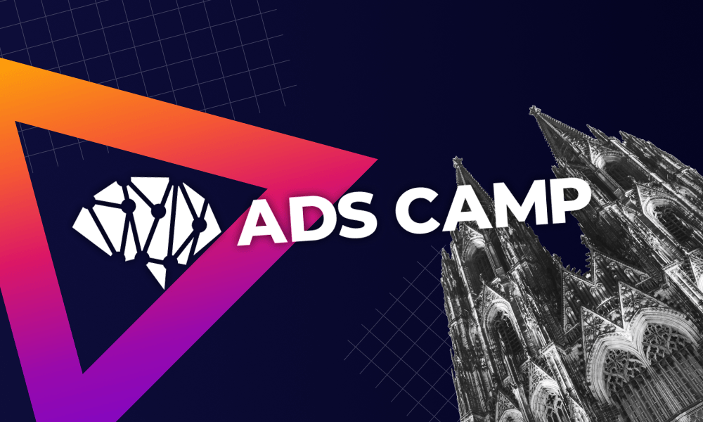 Bild vom Kölner Dom und dem Ads Camp Schriftzug