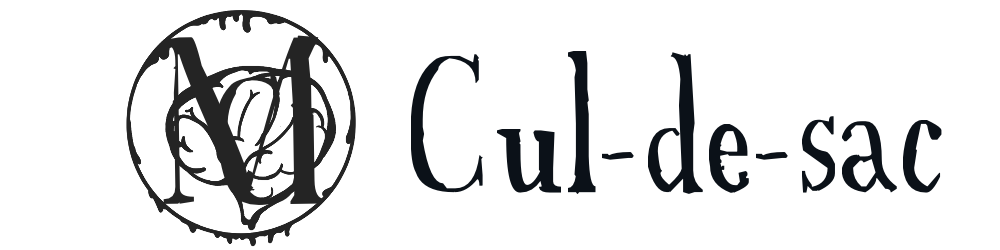 un cerveau mêlé aux initiales de l'autrice, logo de la collection cul-de-sac