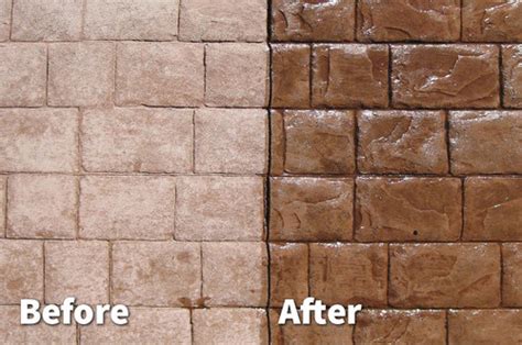 Sealed stamped concrete patio with natural matte gloss finish – Columbus, Ohio.