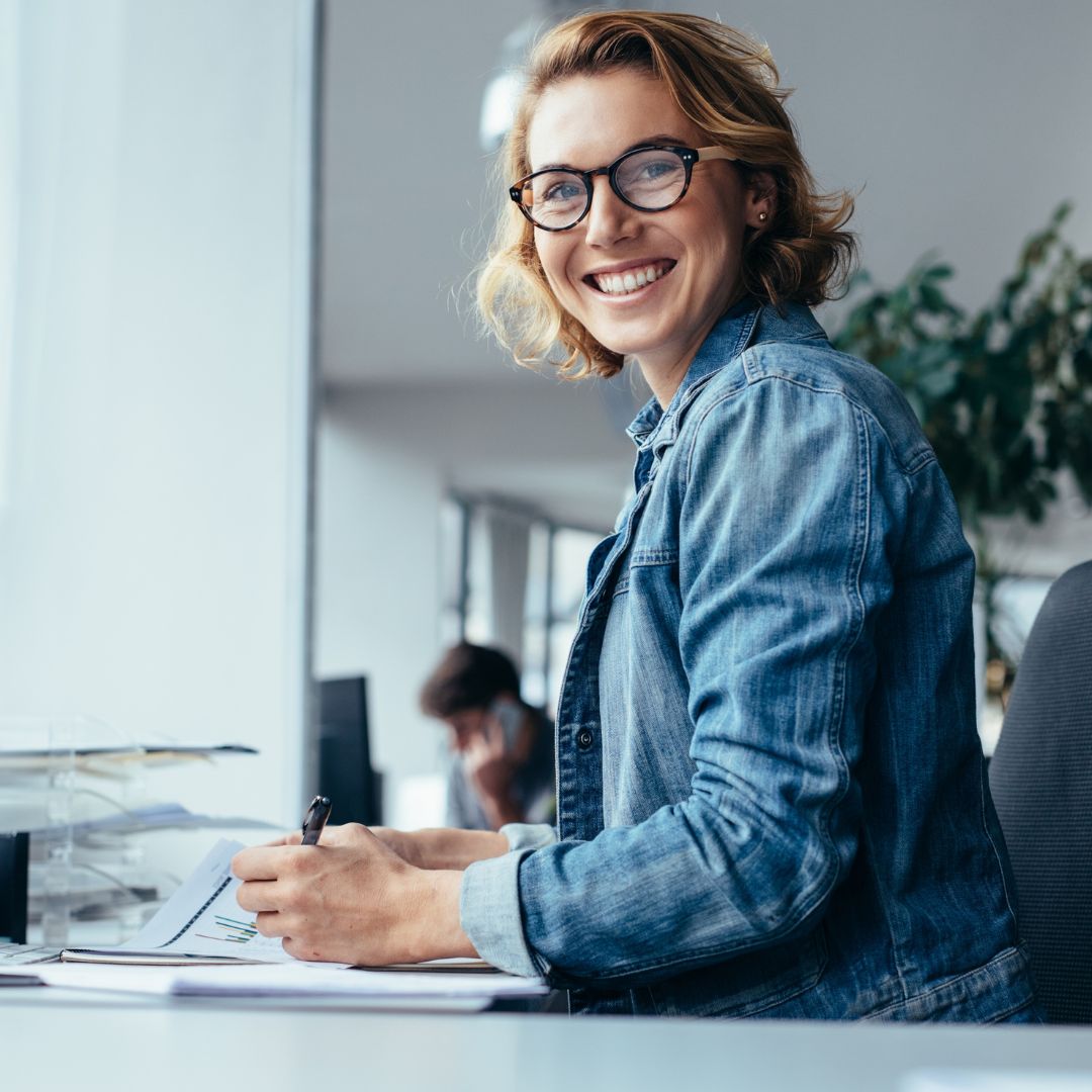 happy women working