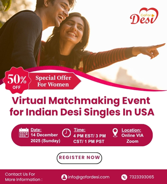 Indian Desi Singles Virtual Matchmaking Event USA – Online Connections and Meetups