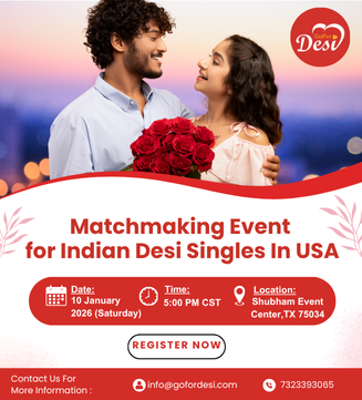 Indian Singles Matchmaking Event in Texas USA – In-Person Matrimony Event