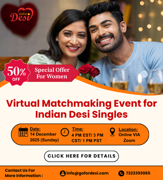 Indian Desi Singles Virtual Matchmaking Event USA – Online Connections and Meetups