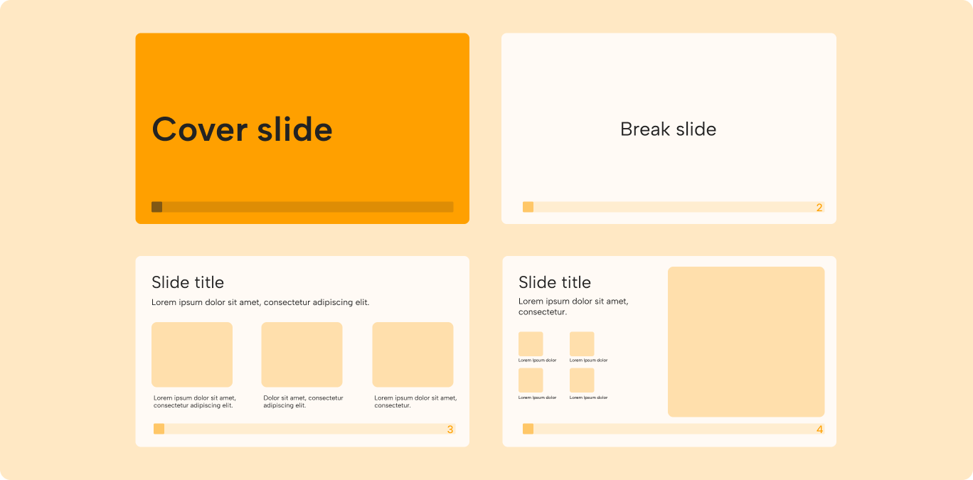 Examples of different pitch deck slide types