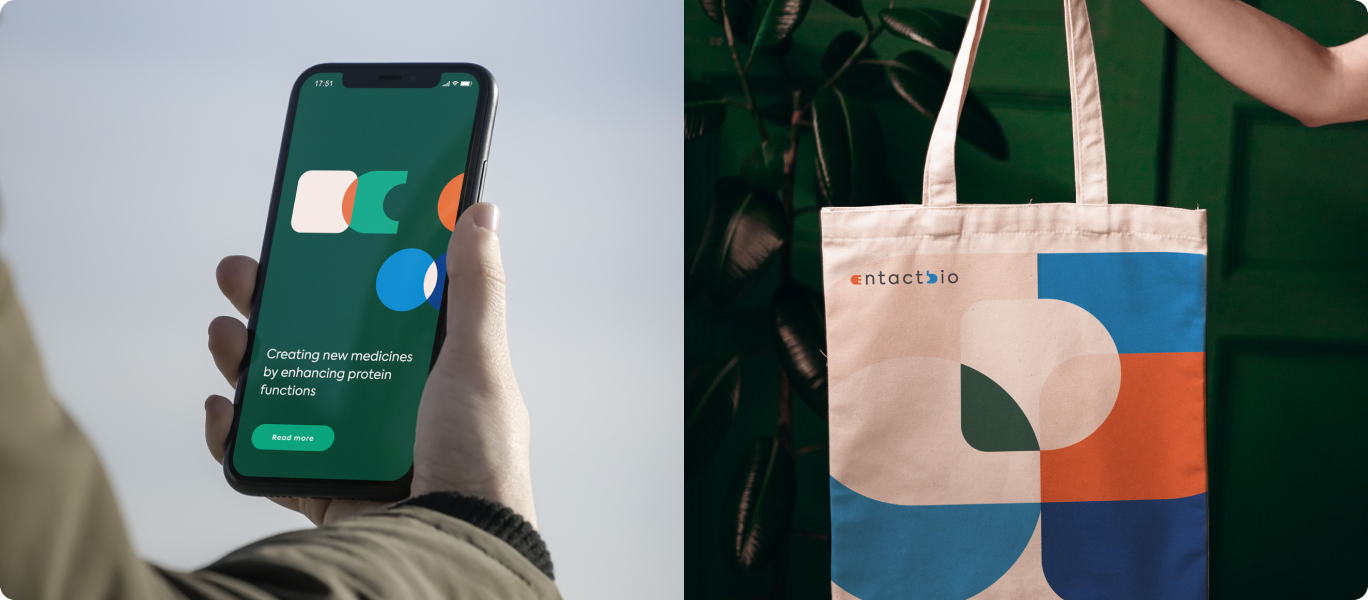Another example of Entact Bio's branding in use.