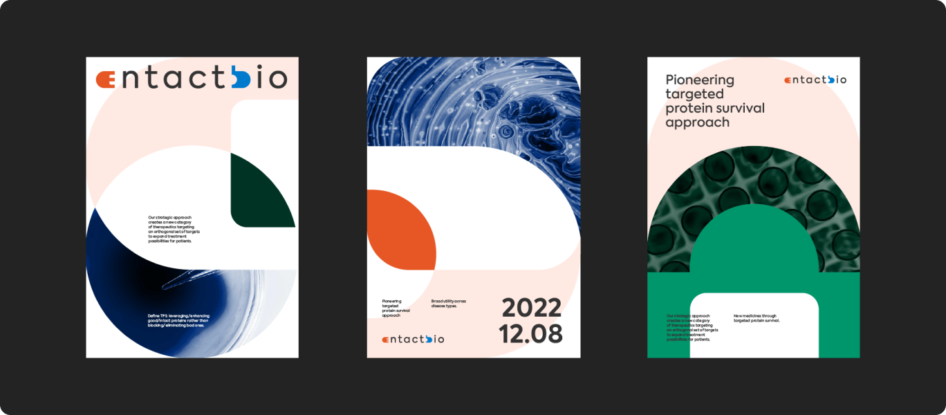 First example of Entact Bio's visual identity