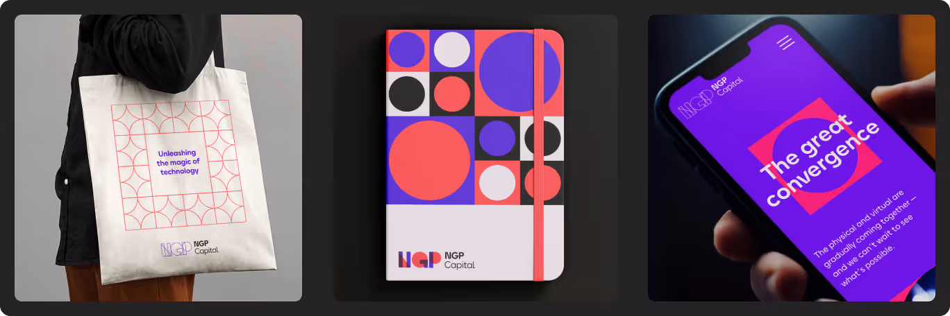 How the NPG visual identity looks in use.