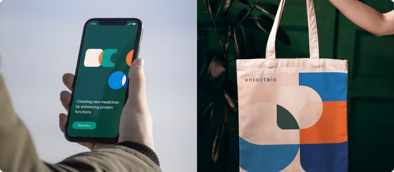 Another example of Entact Bio's branding in use.