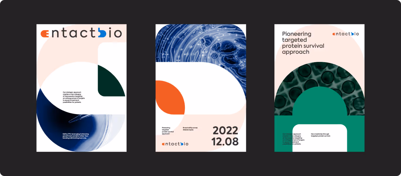 First example of Entact Bio's visual identity