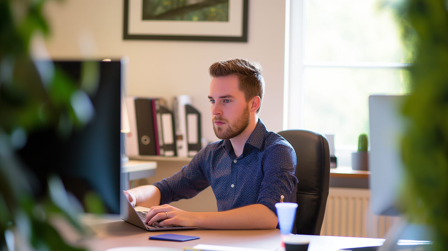 Managed IT service specialist working with a financial client remotely 